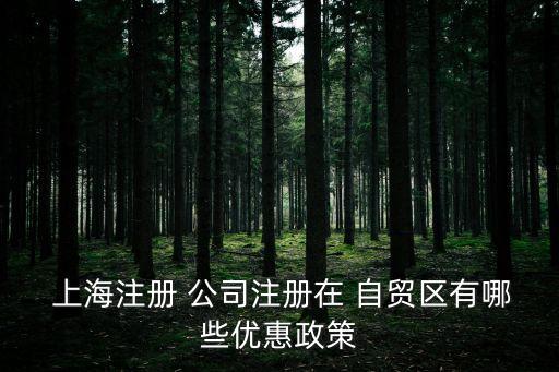  上海注冊 公司注冊在 自貿區(qū)有哪些優(yōu)惠政策