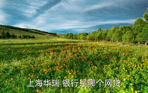 上海華瑞 銀行是哪個網(wǎng)貸