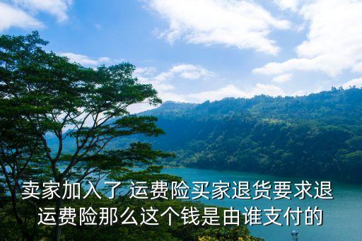 賣家加入了 運(yùn)費(fèi)險(xiǎn)買家退貨要求退 運(yùn)費(fèi)險(xiǎn)那么這個(gè)錢是由誰支付的
