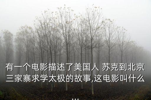 有一個電影描述了美國人 蘇克到北京三家寨求學太極的故事,這電影叫什么...