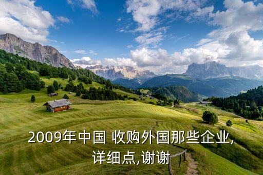 2009年中國(guó) 收購(gòu)?fù)鈬?guó)那些企業(yè),詳細(xì)點(diǎn),謝謝