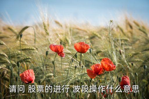 請問 股票的進(jìn)行 波段操作什么意思