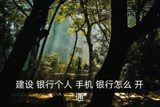 建設(shè) 銀行個人 手機(jī) 銀行怎么 開通
