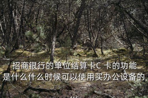  招商銀行的單位結(jié)算卡C 卡的功能是什么什么時(shí)候可以使用買辦公設(shè)備的...