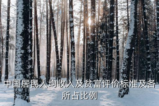 中國居民人均收入及貧富評價標準及各所占比例