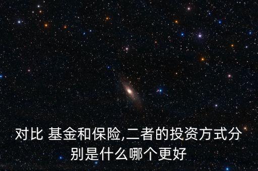 對(duì)比 基金和保險(xiǎn),二者的投資方式分別是什么哪個(gè)更好