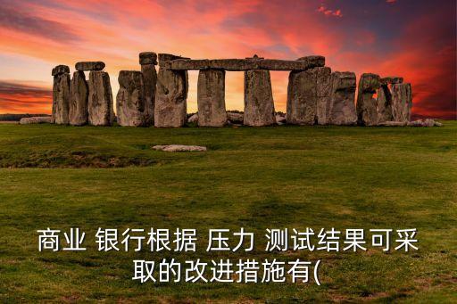 商業(yè) 銀行根據(jù) 壓力 測試結果可采取的改進措施有(