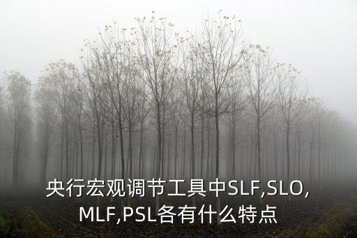 央行宏觀調(diào)節(jié)工具中SLF,SLO,MLF,PSL各有什么特點