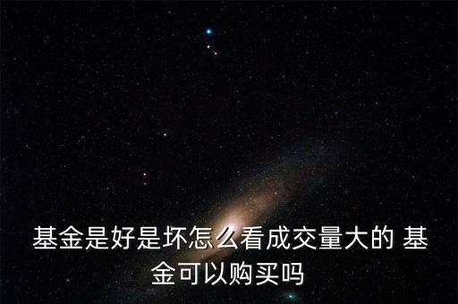  基金是好是壞怎么看成交量大的 基金可以購(gòu)買嗎