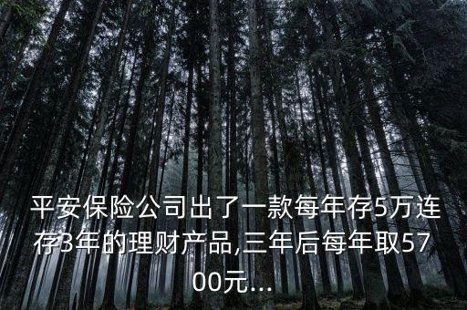  平安保險(xiǎn)公司出了一款每年存5萬連存3年的理財(cái)產(chǎn)品,三年后每年取5700元...