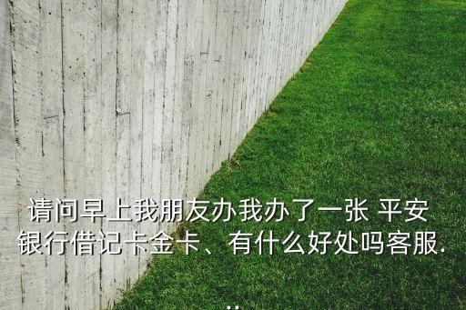 請問早上我朋友辦我辦了一張 平安 銀行借記卡金卡、有什么好處嗎客服...