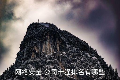 網絡安全 公司十強排名有哪些