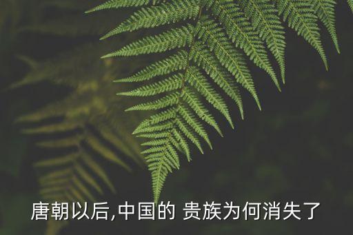 為什么中國沒有貴族,綦為什么是貴族