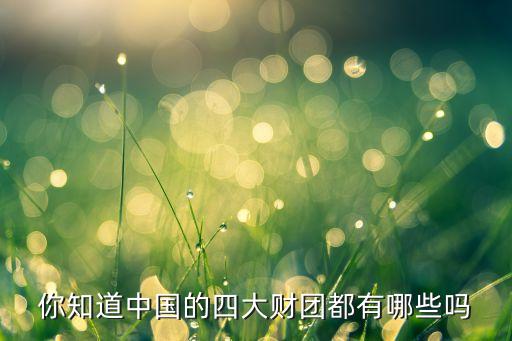 你知道中國(guó)的四大財(cái)團(tuán)都有哪些嗎