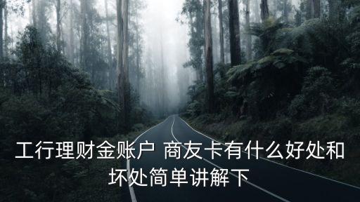 工行理財(cái)金賬戶 商友卡有什么好處和壞處簡單講解下