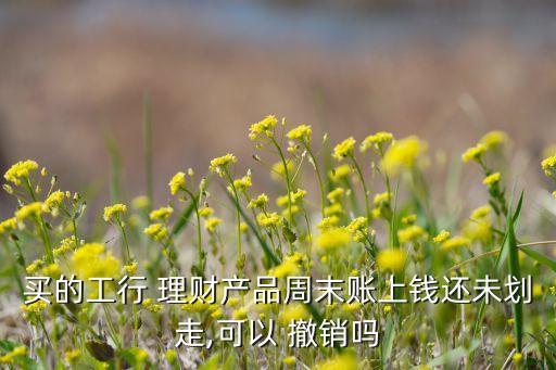 買(mǎi)的工行 理財(cái)產(chǎn)品周末賬上錢(qián)還未劃走,可以 撤銷(xiāo)嗎