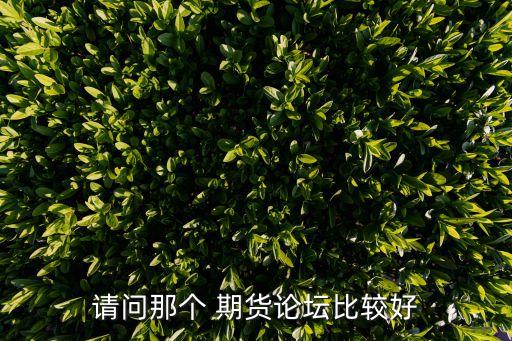 請(qǐng)問(wèn)那個(gè) 期貨論壇比較好