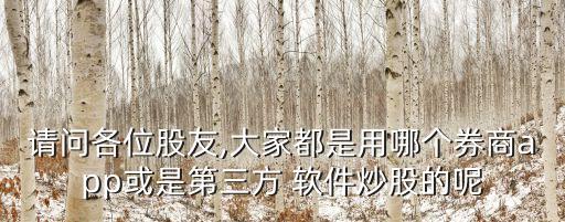 請(qǐng)問(wèn)各位股友,大家都是用哪個(gè)券商app或是第三方 軟件炒股的呢