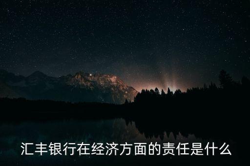  匯豐銀行在經(jīng)濟方面的責(zé)任是什么