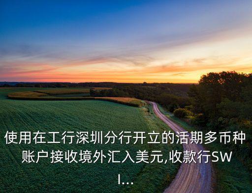 使用在工行深圳分行開立的活期多幣種 賬戶接收境外匯入美元,收款行SWI...
