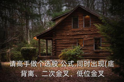請高手做個選股 公式,同時出現(xiàn)(底 背離、二次金叉、低位金叉