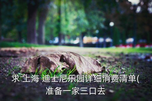 求 上海 迪士尼樂(lè)園詳細(xì)消費(fèi)清單(準(zhǔn)備一家三口去