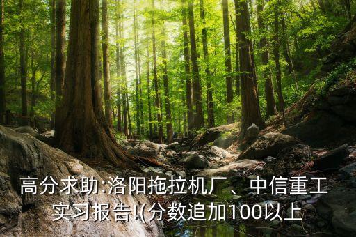 高分求助:洛陽拖拉機廠、中信重工 實習(xí)報告!(分數(shù)追加100以上