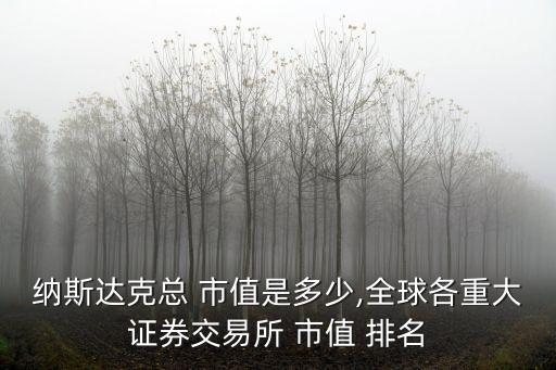 納斯達克總 市值是多少,全球各重大證券交易所 市值 排名