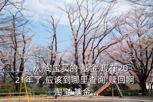...從 淘寶買(mǎi)的 基金,現(xiàn)在2021年了,應(yīng)該到哪里查詢(xún),贖回啊 淘寶 基金...