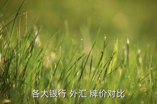 各大銀行 外匯 牌價(jià)對(duì)比