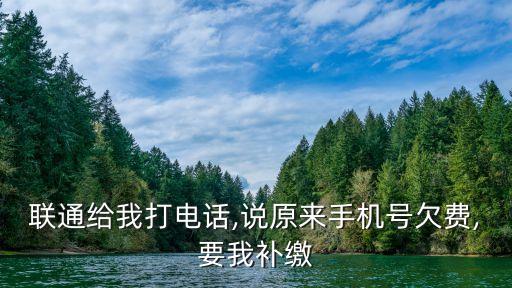 聯(lián)通給我打電話,說原來手機號欠費,要我補繳