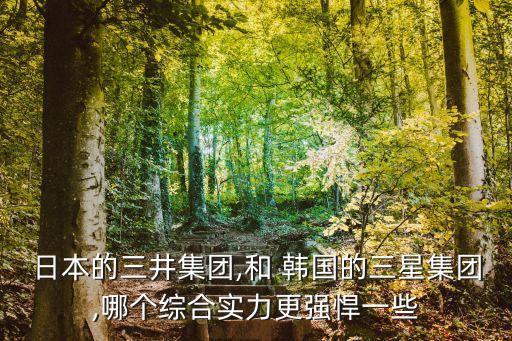 日本的三井集團(tuán),和 韓國的三星集團(tuán),哪個(gè)綜合實(shí)力更強(qiáng)悍一些