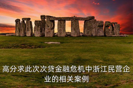 高分求此次次貸金融危機(jī)中浙江民營企業(yè)的相關(guān)案例