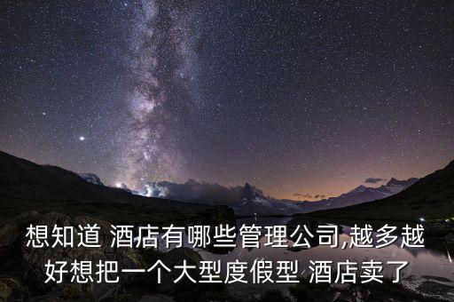 想知道 酒店有哪些管理公司,越多越好想把一個(gè)大型度假型 酒店賣了