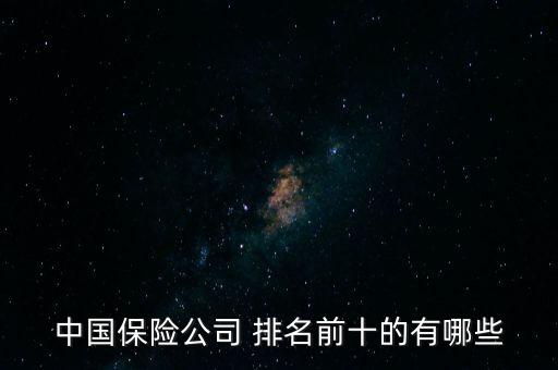 中國保險(xiǎn)公司 排名前十的有哪些