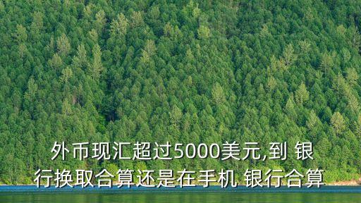  外幣現匯超過5000美元,到 銀行換取合算還是在手機 銀行合算