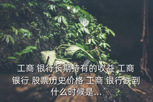  工商 銀行長期持有的收益 工商 銀行 股票歷史價格 工商 銀行跌到什么時候是...