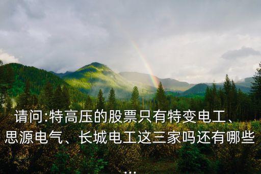 請(qǐng)問:特高壓的股票只有特變電工、 思源電氣、長(zhǎng)城電工這三家嗎還有哪些...