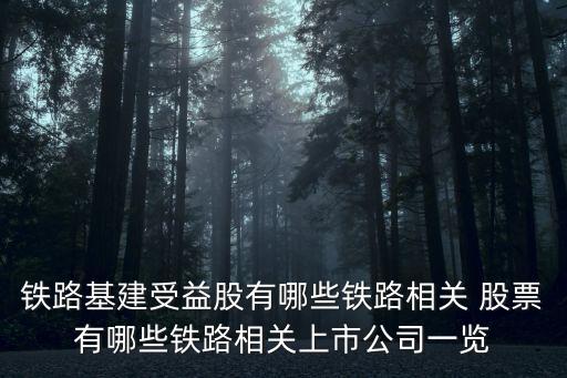 鐵路基建受益股有哪些鐵路相關 股票有哪些鐵路相關上市公司一覽