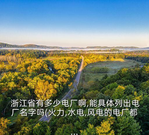  浙江省有多少電廠啊,能具體列出電廠名字嗎(火力,水電,風電的電廠都...