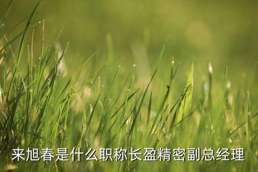 來旭春是什么職稱長盈精密副總經理