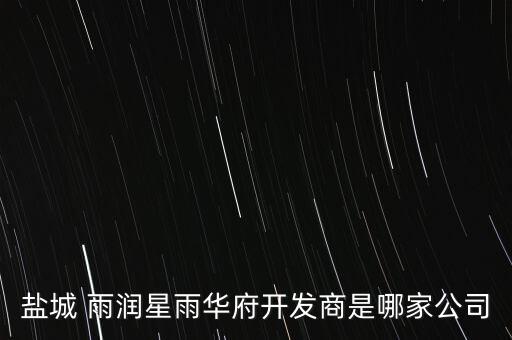 鹽城 雨潤星雨華府開發(fā)商是哪家公司