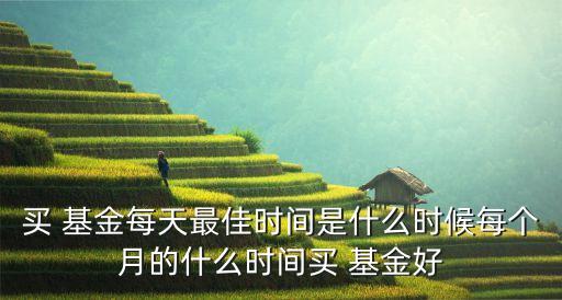 買 基金每天最佳時(shí)間是什么時(shí)候每個(gè)月的什么時(shí)間買 基金好