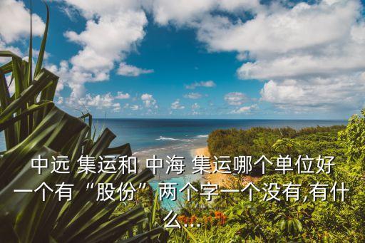 中遠(yuǎn) 集運(yùn)和 中海 集運(yùn)哪個單位好一個有“股份”兩個字一個沒有,有什么...