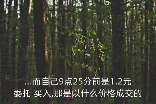 ...而自己9點(diǎn)25分前是1.2元委托 買(mǎi)入,那是以什么價(jià)格成交的