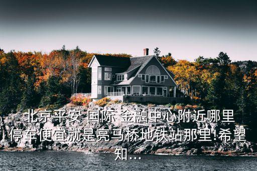  北京平安 國(guó)際 金融中心附近哪里停車便宜就是亮馬橋地鐵站那里!希望知...