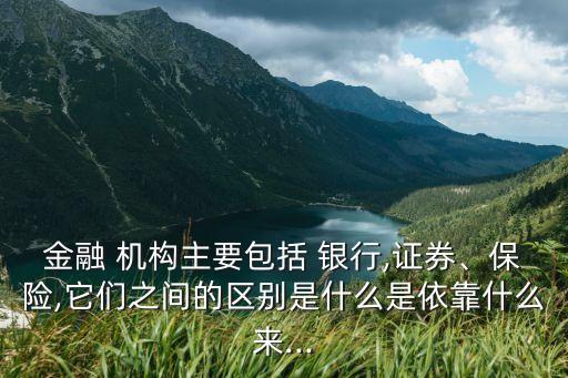 金融 機(jī)構(gòu)主要包括 銀行,證券、保險(xiǎn),它們之間的區(qū)別是什么是依靠什么來(lái)...
