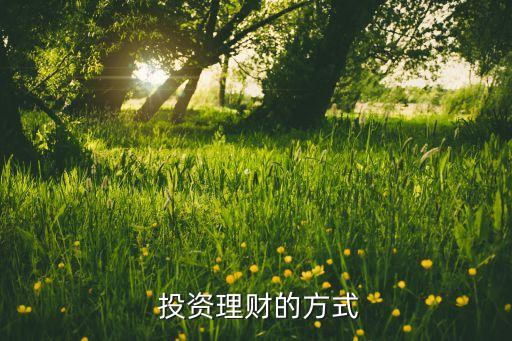  投資理財的方式