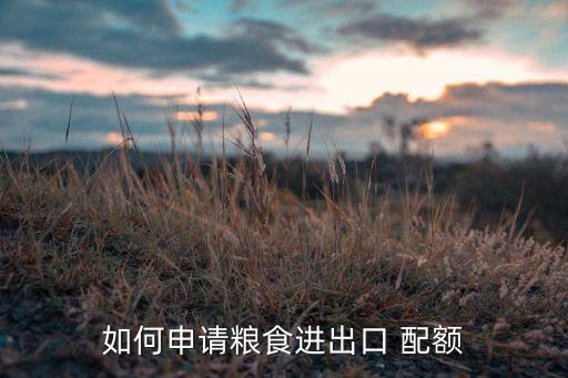 如何申請(qǐng)糧食進(jìn)出口 配額