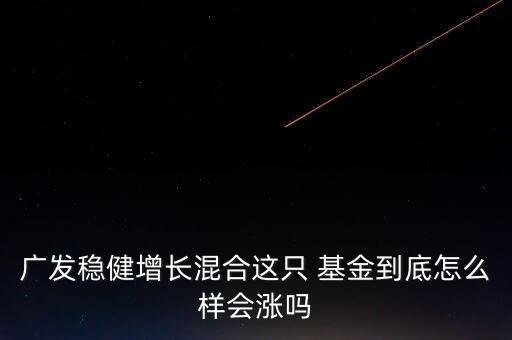 廣發(fā)穩(wěn)健增長混合這只 基金到底怎么樣會(huì)漲嗎